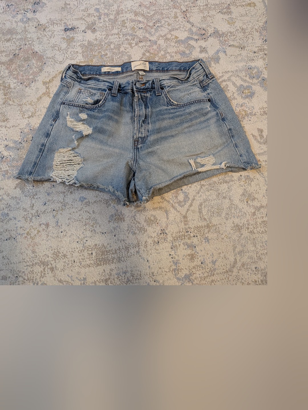 Women's Mid-Rise 90's Baggy Denim Shorts, Universal Thread Size 12: 2.5" Inseam
